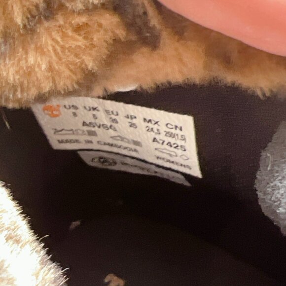 Timberland Kinsley 6-Inch Waterproof Black/Faux Fur Boots Lace Up Platform US 8 - Picture 12 of 12